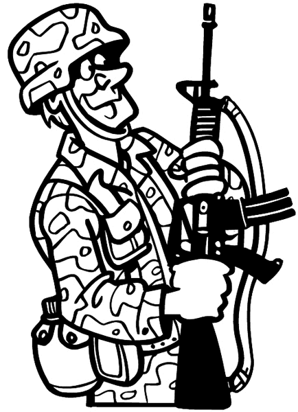 Soldier and battle gear vinyl sticker. Customize on line. Wars and Terrorism 097-0210